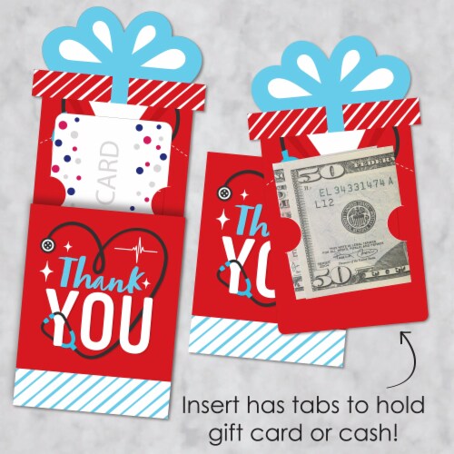 Big Dot of Happiness Thank You Nurses Appreciation - Money Card Nifty Gifty Card Holders 8 Ct Perspective: top