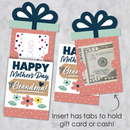 Big Dot of Happiness Grandma, Happy Mother's Day - Money & Gift Card Nifty Gifty Holders 8 Ct Perspective: top
