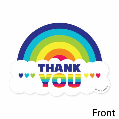 Big Dot of Happiness Love is Love - Gay Pride LGBTQ Shaped Thank You Cards & Envelopes 12 Ct Perspective: top