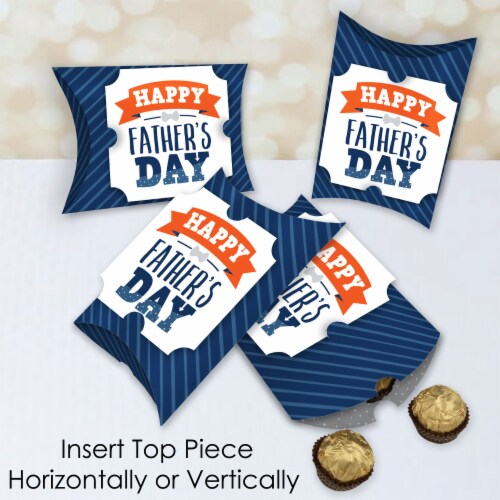 Big Dot of Happiness Happy Father's Day Favor Gift We Love Dad Party Large Pillow Boxes 12 Ct Perspective: top