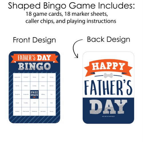Big Dot of Happiness Happy Father's Day - Cards & Markers We Love Dad Party Bingo Game 18 Ct Perspective: top