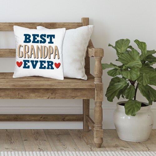 Big Dot of Happiness Grandpa, Happy Father's Day Decor - Canvas Throw Pillow Cover 16 x 16 In Perspective: top