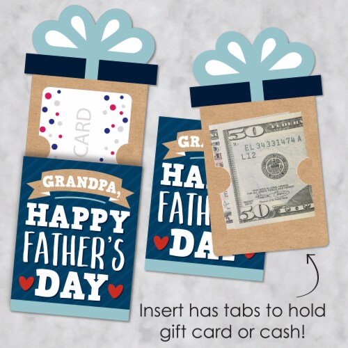 Big Dot of Happiness Grandpa, Happy Father's Day - Money Gift Nifty Gifty Card Holders - 8 Ct Perspective: top