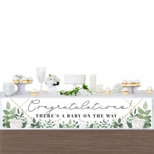 Big Dot of Happiness Boho Botanical Baby - Greenery Baby Shower Decorations Party Banner Perspective: top