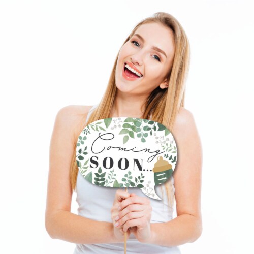 Big Dot of Happiness Boho Botanical Baby - Greenery Baby Shower Photo Booth Props Kit - 20 Ct Perspective: top