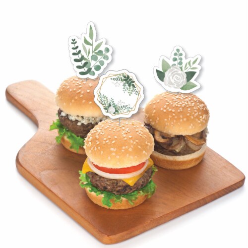 Big Dot of Happiness Boho Botanical Cupcake Toppers Greenery Party Clear Treat Picks Ct Perspective: top