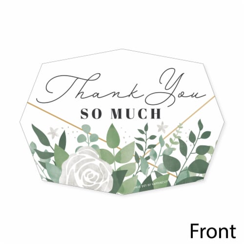Big Dot of Happiness Boho Botanical - Shaped Greenery Party Thank You Cards & Envelopes 12 Ct Perspective: top