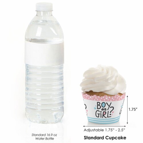 Big Dot of Happiness Baby Gender Reveal - Team Boy or Girl Party Decor Cupcake Wrappers 12 Ct Perspective: top