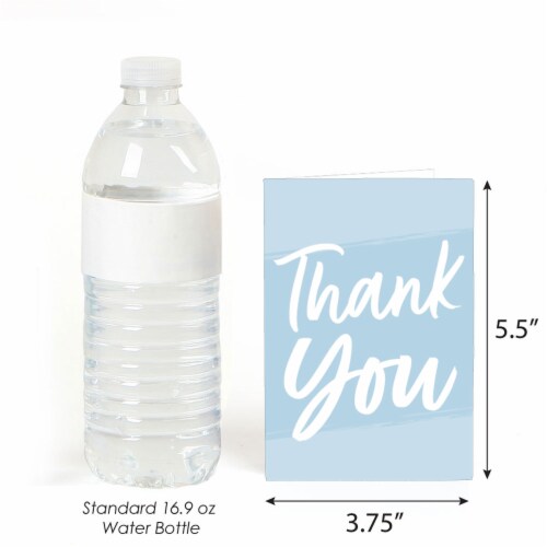 Big Dot of Happiness Dusty Blue Elegantly Simple - Guest Party Favors Thank You Cards 8 Ct Perspective: top