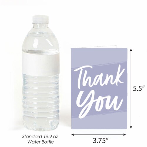 Big Dot of Happiness Purple Elegantly Simple - Guest Party Favors Thank You Cards (8 count) Perspective: top