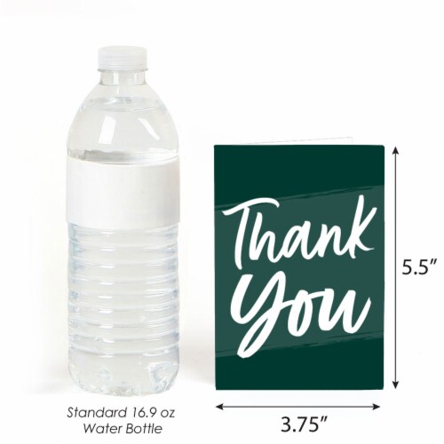 Big Dot of Happiness Emerald Elegantly Simple - Guest Party Favors Thank You Cards (8 count) Perspective: top