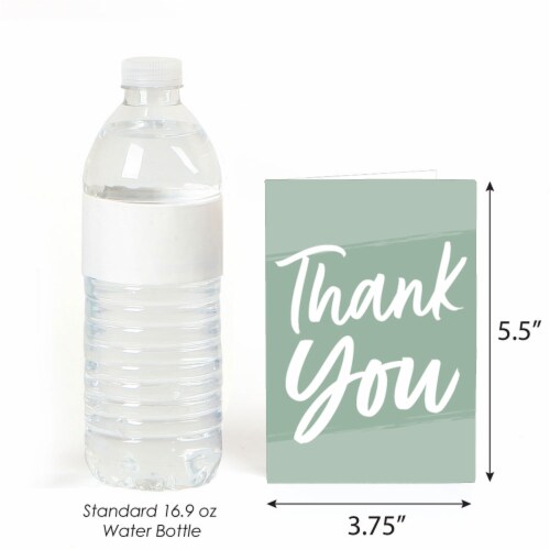 Big Dot of Happiness Sage Green Elegantly Simple - Guest Party Favors Thank You Cards 8 Ct Perspective: top