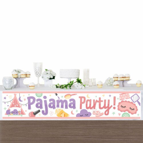 Big Dot of Happiness Pajama Slumber Party - Girls Birthday Party Decorations Party Banner Perspective: top