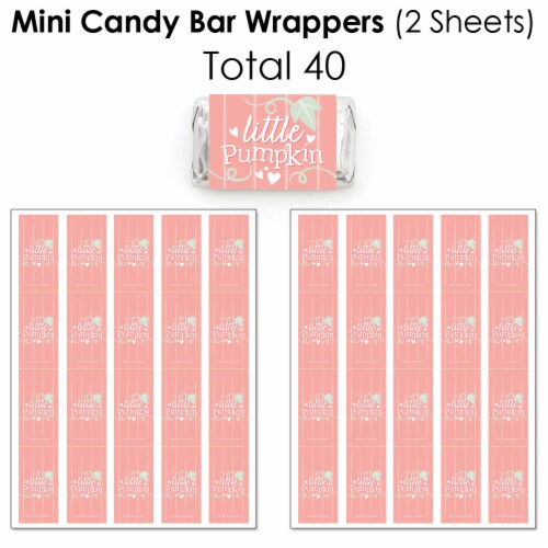 Big Dot of Happiness Girl Little Pumpkin Birthday Baby Shower Candy Favor Sticker Kit 304 Pc Perspective: top