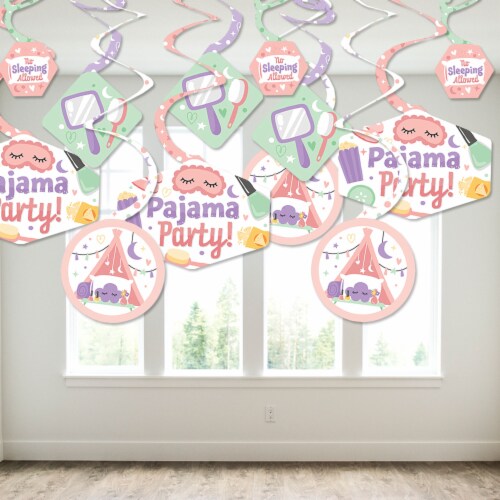 Big Dot of Happiness Pajama Slumber Party Girls Birthday Decor Decoration Swirls 40 Ct Perspective: top