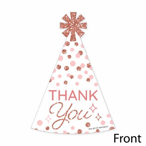 Big Dot of Happiness Pink Rose Gold Birthday - Party Thank You Cards with Envelopes - 12 Ct Perspective: top