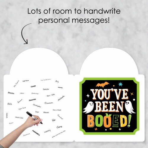 Big Dot of Happiness You've Been Booed - Ghost Halloween - Giant Greeting Big Jumborific Card Perspective: top