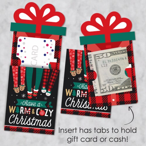 Big Dot of Happiness Christmas Pajamas Holiday Party Money and Nifty Gifty Card Holders 8 Ct Perspective: top