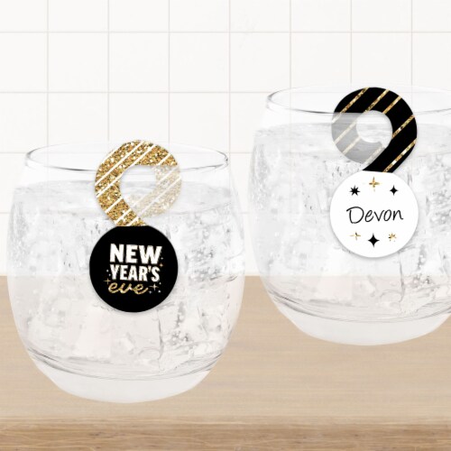 Big Dot of Happiness Hello New Year - NYE Party Paper Beverage Markers Drink Tags 24 Ct Perspective: top