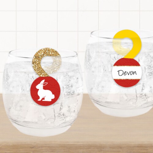 Big Dot of Happiness Chinese New Year 2023 Paper Beverage Markers Drink Tags 24 Ct Perspective: top