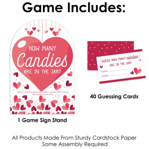 Big Dot of Happiness Happy Galentine's Day - How Many Candies Valentine's Candy Guessing Game Perspective: top