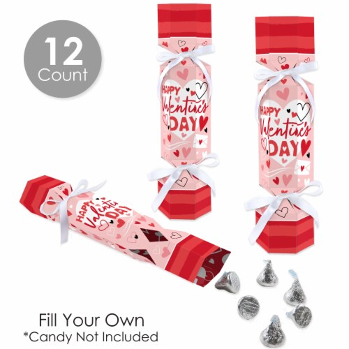 Big Dot of Happiness Happy Valentine’s Day No Snap Hearts Favors DIY Cracker Boxes 12 Ct Perspective: top