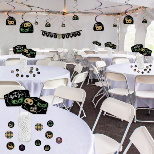 Big Dot of Happiness Mardi Gras Masquerade Party Supplies Kit Decor Galore Party Pack 51 Pc Perspective: top
