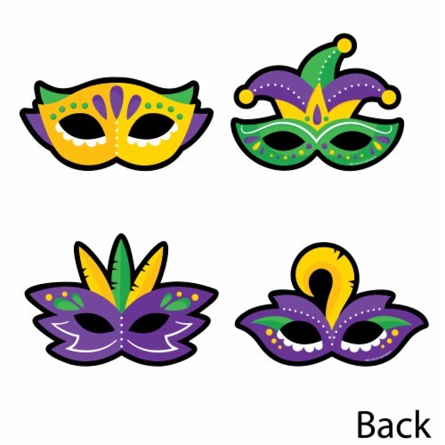 Big Dot of Happiness Colorful Mardi Gras Mask Decorations Masquerade Party Essentials 20 Ct Perspective: top