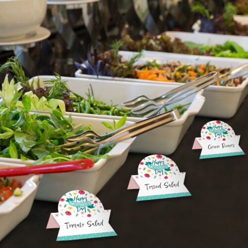 Big Dot of Happiness Colorful Floral Happy Mother's Day We Love Mom Party Place Cards 24 Ct Perspective: top