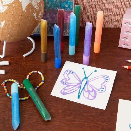 Glitter Glue Pens for Art and Crafts, 12 Rainbow Colors (0.35 oz, 96 Pack) Perspective: top