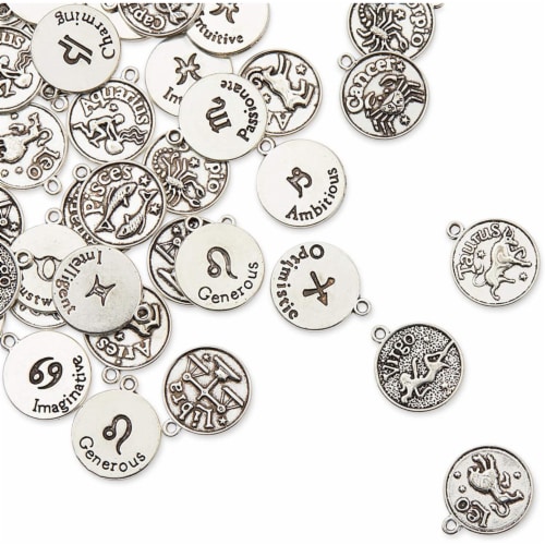 Bright Creations Zodiac Sign Charms for Jewelry Making (Silver, 72 Pieces),  PACK - Kroger