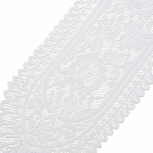 Juvale Lace Table Cloth Runner for Dinners and Parties (13 x 72 in, White) Perspective: top