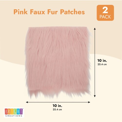  Faux Fur Fabric Square Patches for Crafts, Sewing, Costumes,  Seat Pads (Hot Pink, 10 x 20 Inch)