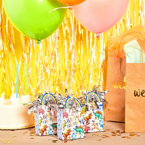 Dinosaur Gift Bag Balloon Weights, Birthday Party Decorations (6 oz, 6 Pack) Perspective: top