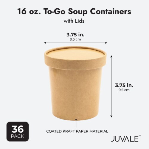 16 oz To Go Soup Containers with Lids, Disposable Paper Bowls (36