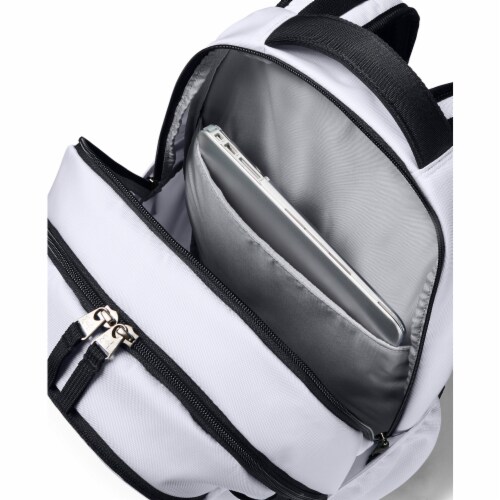Under Armour Hustle 5.0 Backpack - White/Black Perspective: top