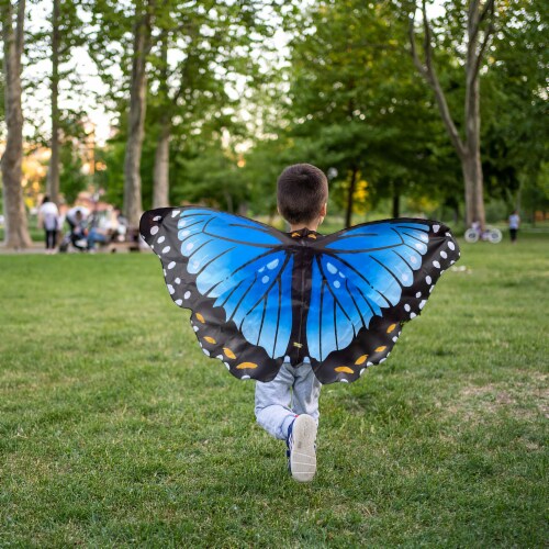 Insect Lore Dress-Up Morpho Butterfly Wings, Blue, Pack of 3 Perspective: top