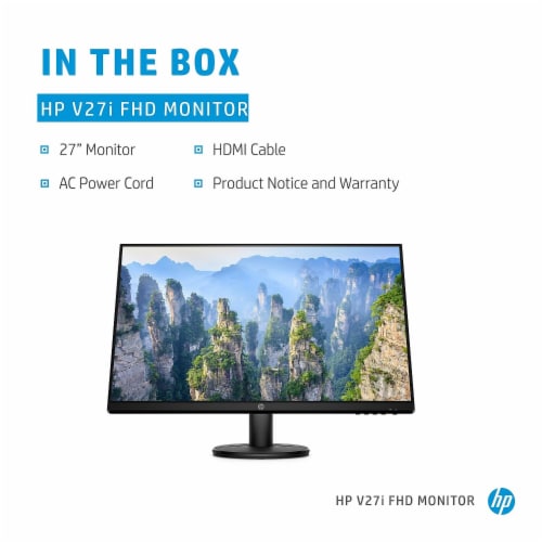 HP V27i Monitor 27 Inch LED Monitor - Black Perspective: top