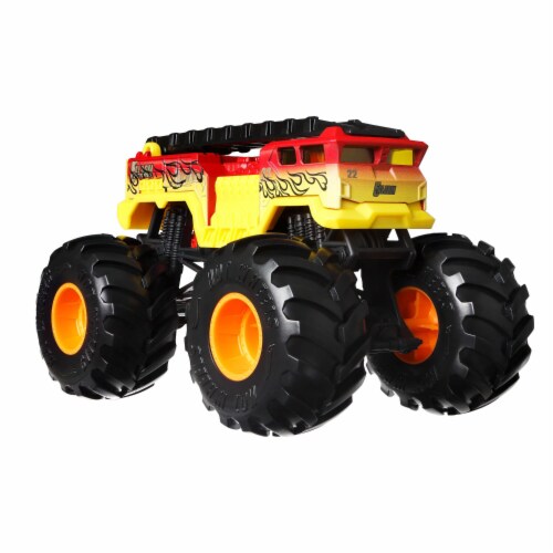 Hot Wheels Monster Trucks 5 Alarm - 1:24 Scale Oversized - Yellow/Red Perspective: top