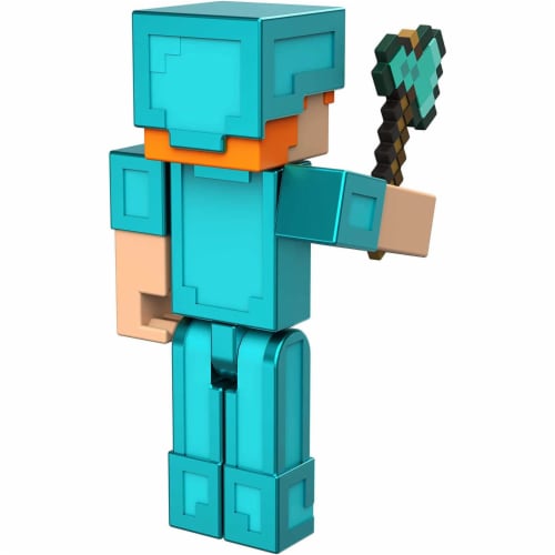 Mattel Minecraft 3.25 Action Figure, Alex in Diamond Armor Perspective: top