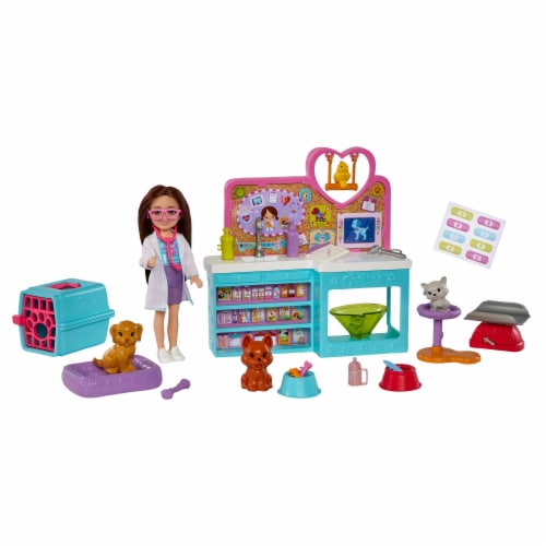 Barbie Doll, Blonde, and Grocery Store with Rolling Cart and Working Belt,  1 - Kroger