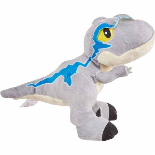 Mattel® Jurassic World Small Sound Velociraptor Plush - Blue Perspective: top
