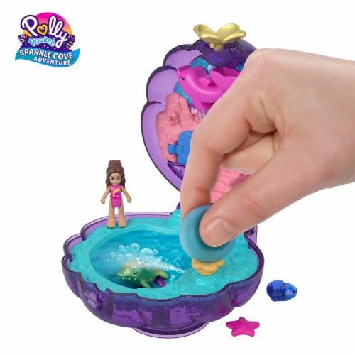 Mattel Polly Pocket Sparkle Cove Adventure Compact Toy Perspective: top