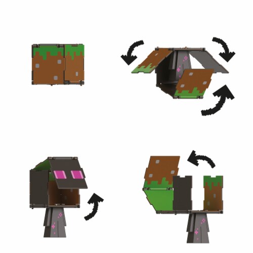 Mattel® Minecraft Flippin Figs™ Enderman Grass Block Action Figure Perspective: top