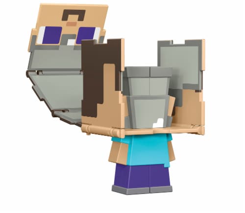 Minecraft Flippin Figs™ Steve in Iron Armor Action Figure Perspective: top