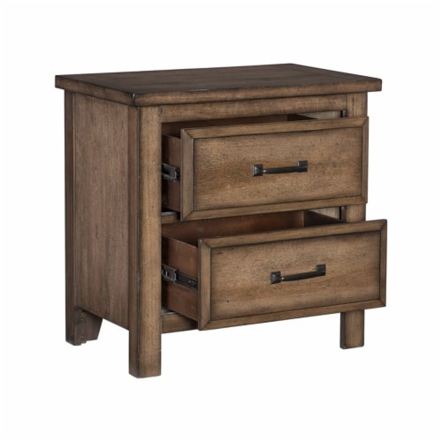 Lexicon Brevard 2 Drawer Wood Nightstand in Brown Perspective: top