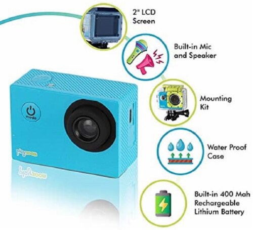 PlayZoom GoCam Waterproof Kids Action Camera - Blue Perspective: top