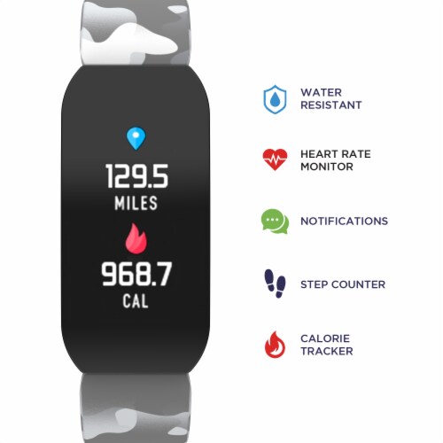 iTouch Active Smartwatch: Gray Camo Perspective: top
