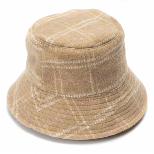 Collection 18 Plaid Bucket Hat - Ivory Perspective: top