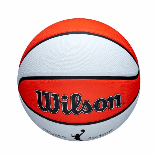 Wilson Sporting Goods WNBA Authentic Outdoor Official Women's Size Basketball - Orange/White Perspective: top